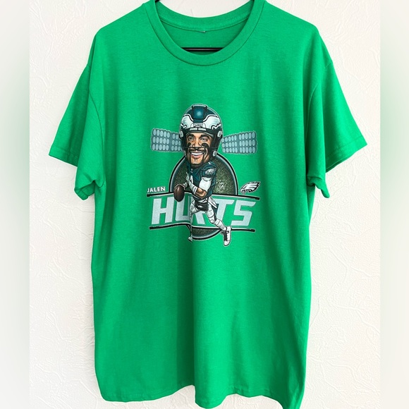 PHILADELPHIA EAGLES JALEN HURTS MODERN RETRO CARICATURE QUALITY SHIRT SHIPS FAST - Picture 2 of 3